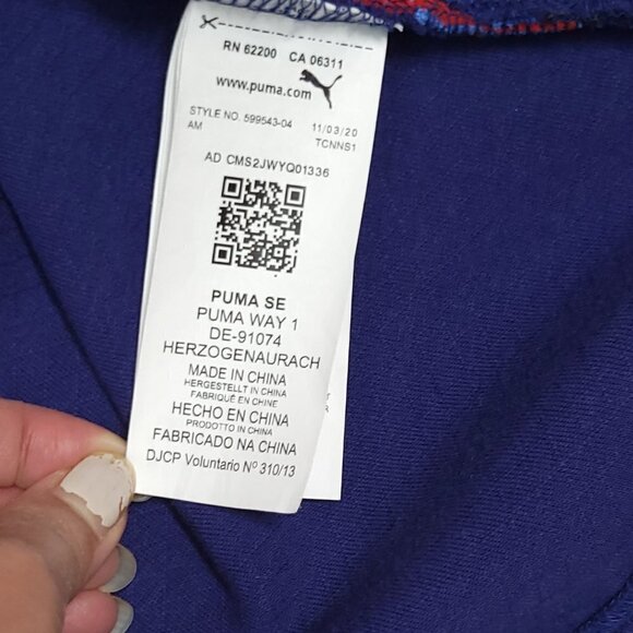 Puma BMW Motorsport Cropped Hoodie Red White Navy Women's XS - Picture 6 of 9